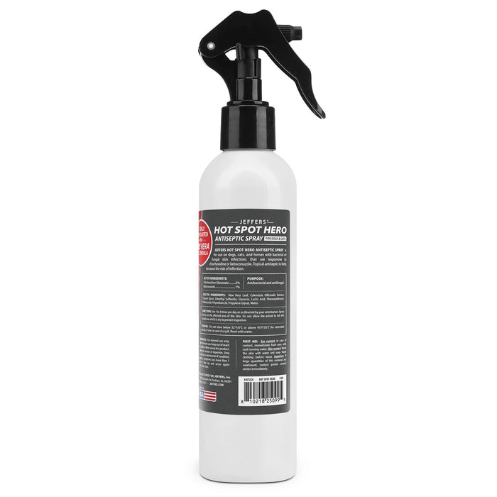 Jeffers Hot Spot Hero Antiseptic Spray for Dogs, Cats and Horses, 8 oz - JEF2Z4 - 8 oz - 8