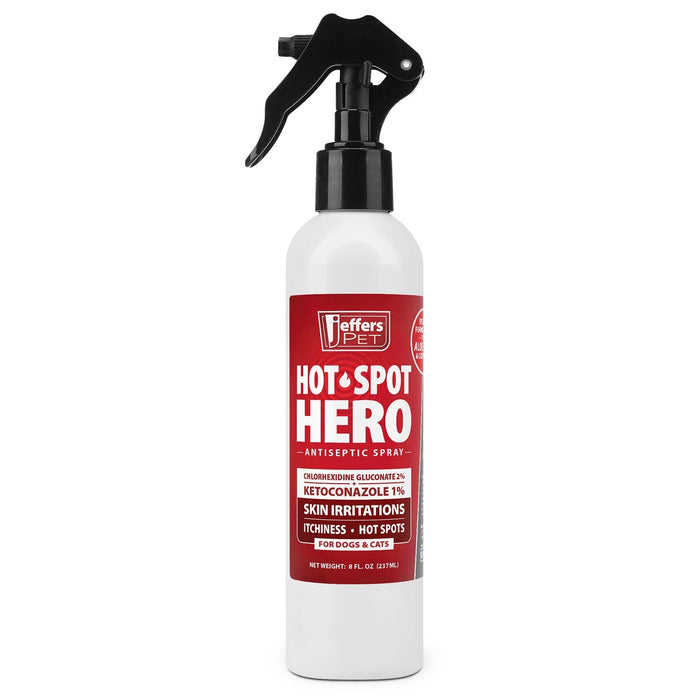 Jeffers Hot Spot Hero Antiseptic Spray for Dogs, Cats and Horses, 8 oz - JEF2Z4 - 8 oz - 1