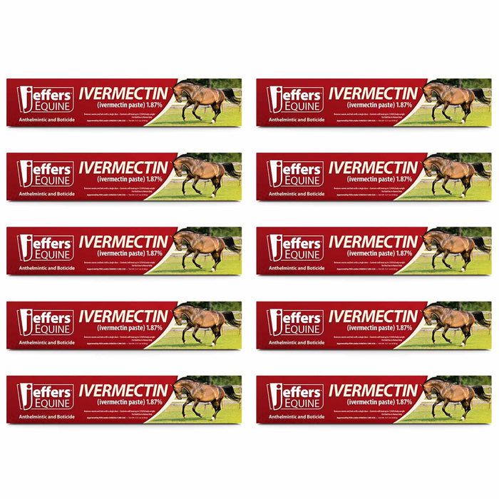 Jeffers Ivermectin Horse Dewormer Gel, Apple Flavored - JVBB-10 - 10 Pack - Apple - 14
