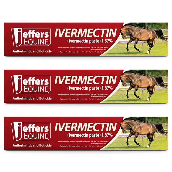 Jeffers Ivermectin Horse Dewormer Gel, Apple Flavored - JVBB-3 - 3 Pack - Apple - 12