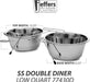 Jeffers Low Profile Stainless Steel Double Diner Pet Bowls - G3D3 - 2 (32 oz) Bowls - 1 Set - 3