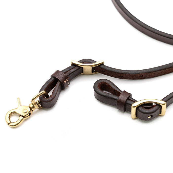 Jeffers LuxeLeather Heavy Oiled Adjustable Roping Rein with Scissor Snap for Horses - JEF13R - Heavy Oiled - 5/8" x 8' - 1 - 16