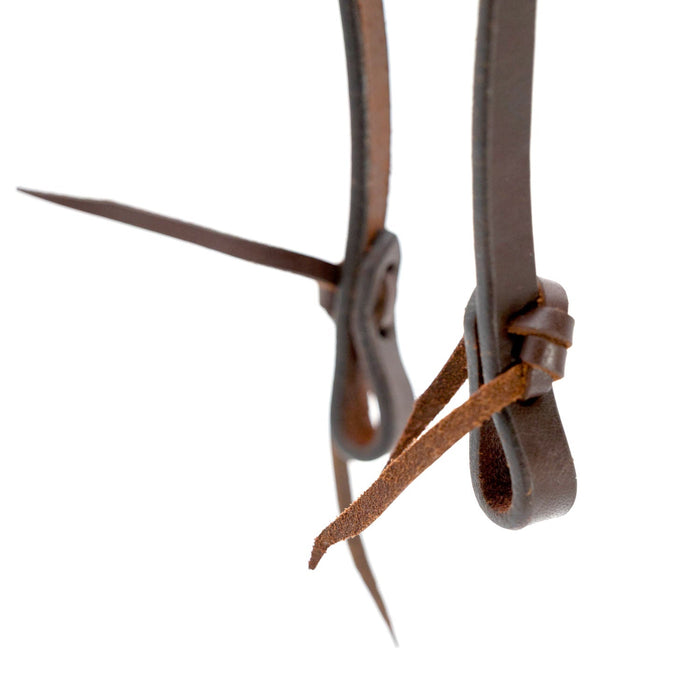 Jeffers LuxeLeather Heavy Oiled Sliding Ear Headstall with Water Tie Bit Ends for Horses - JEF13U - Heavy Oiled - Full - 1 - 5