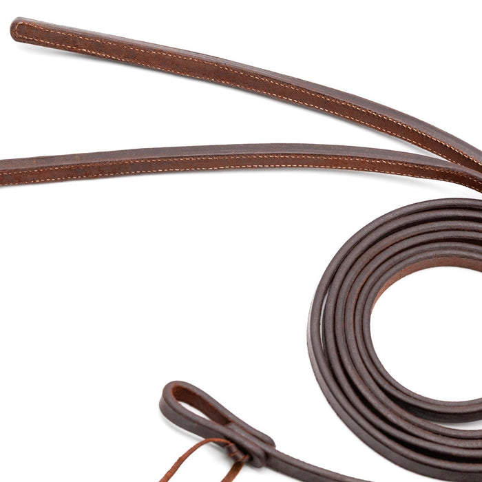 Jeffers LuxeLeather Heavy Oiled Split Reins with Weighted Ends for Horses - JEF13K - Heavy Oiled - 5/8" x 8' - 1 Pair - 3