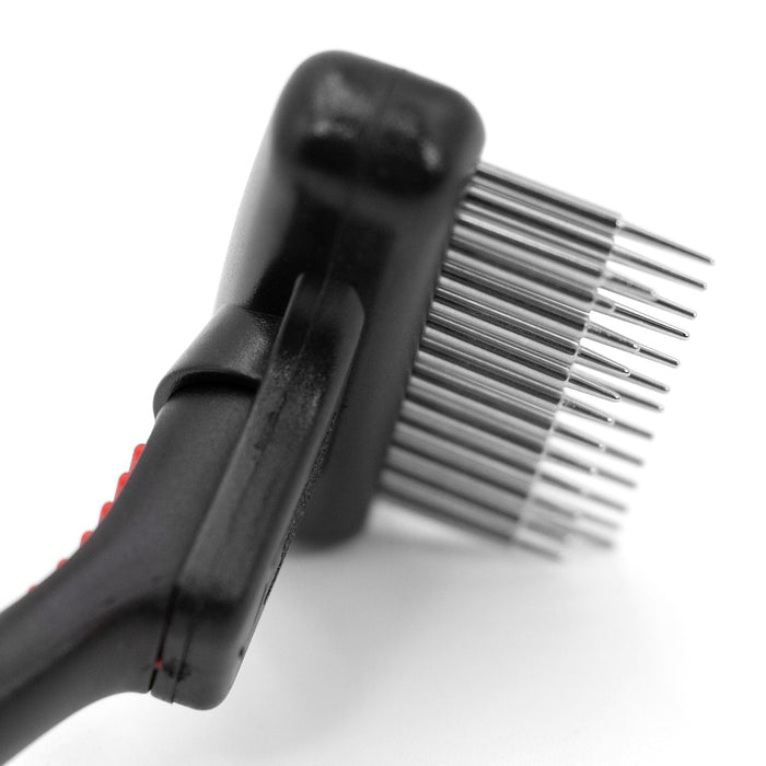 Jeffers Magic Spring Undercoat Rake for Pet Grooming - UWME - Double Row - 13 long pins & 12 short pins - 9