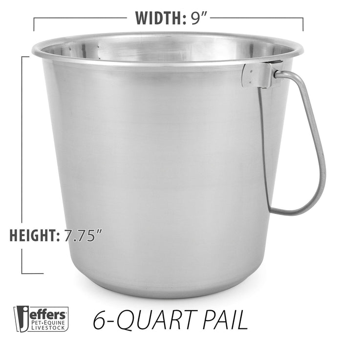 Jeffers Multi - Purpose Stainless Steel Pails with Handle - G3P4 - 2 quart - 5