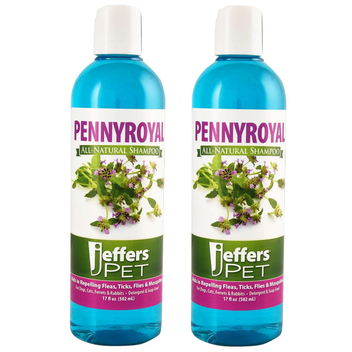 Jeffers Natural Flea & Tick Pennyroyal Pet Shampoo - Aids in Repelling Fleas, Ticks, Flies & Mosquitos - TZ1E-2 - 17 oz - 2 - 9