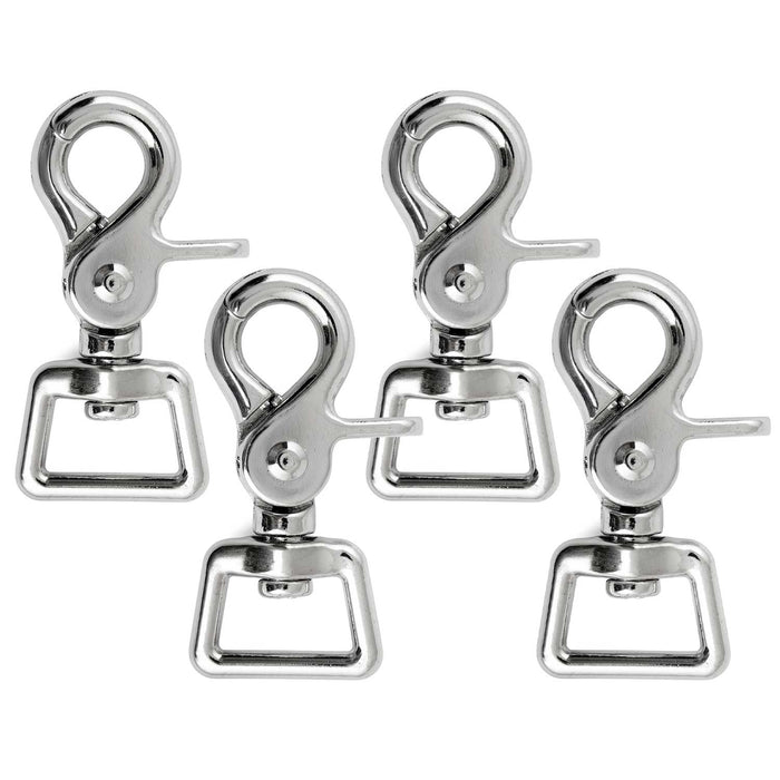 Jeffers Nickel - Plated Die Cast Trigger Snap (Scissor Snap) with Swivel Square Eye - IAC8-4 - 5/8" - 4 Pack - 6