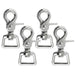 Jeffers Nickel - Plated Die Cast Trigger Snap (Scissor Snap) with Swivel Square Eye - IAC8-4 - 5/8" - 4 Pack - 6