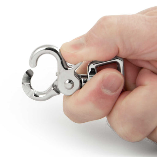 Jeffers Nickel - Plated Die Cast Trigger Snap (Scissor Snap) with Swivel Square Eye - IAC8 - 5/8" - Single - 2