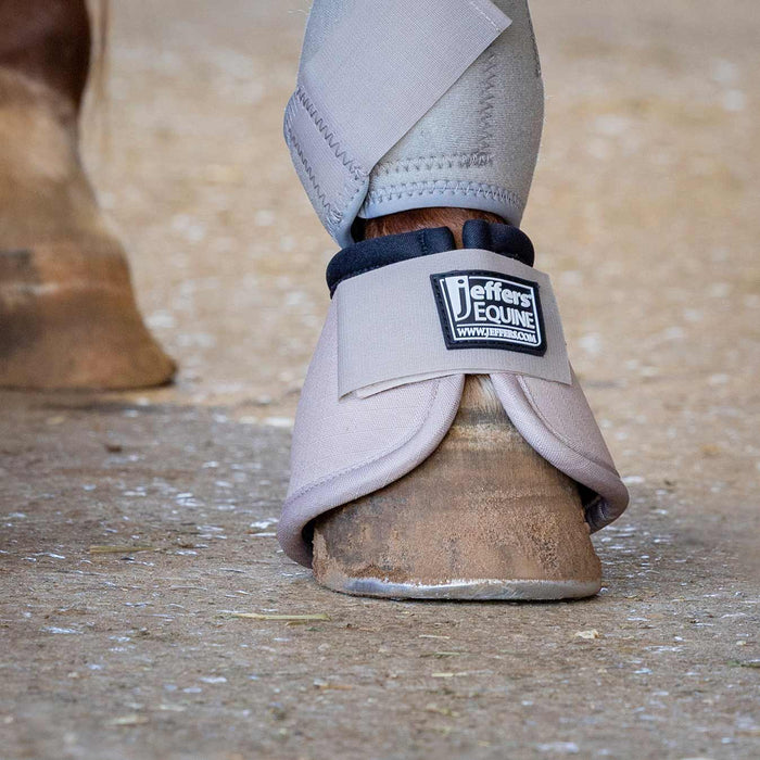 Jeffers No-Turn Bell Boots for Horses, Solid Colors, 2 Count - JEF2YD - Medium - Khaki - 2 ct - 39