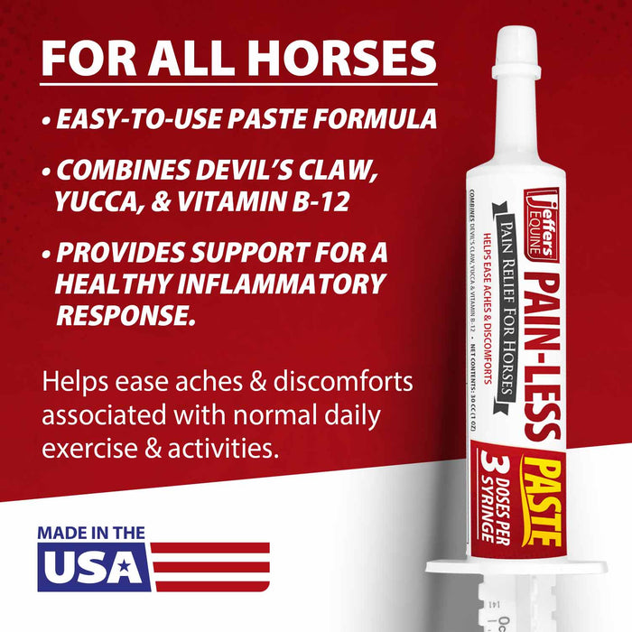 Jeffers Pain - Less Pain Relief Paste for Horses - JEF2P5 - 30 cc - 1 - 2