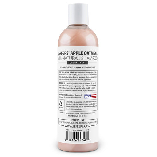 Jeffers Pet Apple Oatmeal All - Natural Hypoallergenic Dry Skin Shampoo for Dogs and Cats - TZP3 - 17 oz - 1 - 2