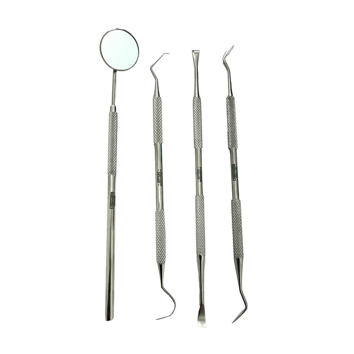 Jeffers Pet Dental Care Kit – Stainless Steel Scaler and Scraper Set for Dogs and Cats – Teeth Cleaning & Tartar Remover Tools - JIU5 - 4 Piece Pack - 3