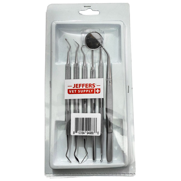 Jeffers Pet Dental Care Kit – Stainless Steel Scaler and Scraper Set for Dogs and Cats – Teeth Cleaning & Tartar Remover Tools - JIU6 - 6 Piece Pack - 2