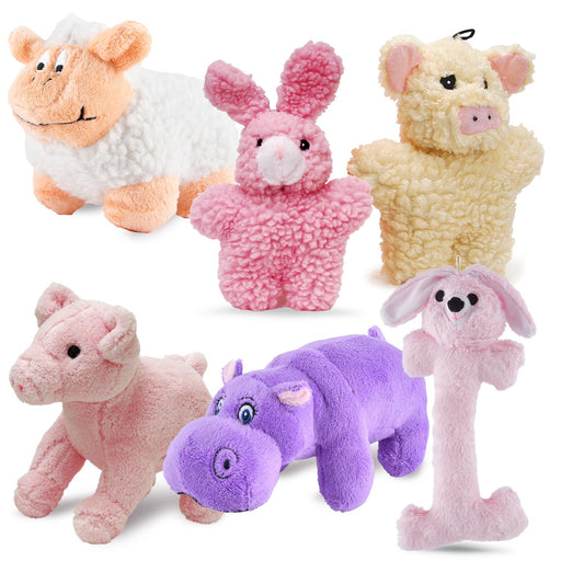 Jeffers Plush Pretty Pink Share the Love Squeaker Dog Toys, 6 Piece Kit - I71BP-KIT - 6 pk - 1