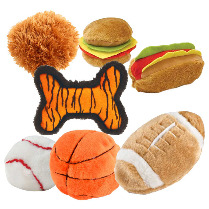 Jeffers Plush Shapes Share the Love Squeaker Dog Toys, 7 Piece Kit - I7D1-KIT - 7 Piece - 1