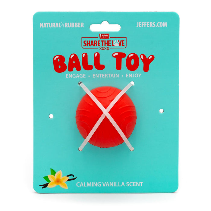 Jeffers Red Bouncing Ball with Waves Natural Rubber Dental Dog Chew Toy for Energetic Play - I7Q3 - Red - Medium - 1 - 6