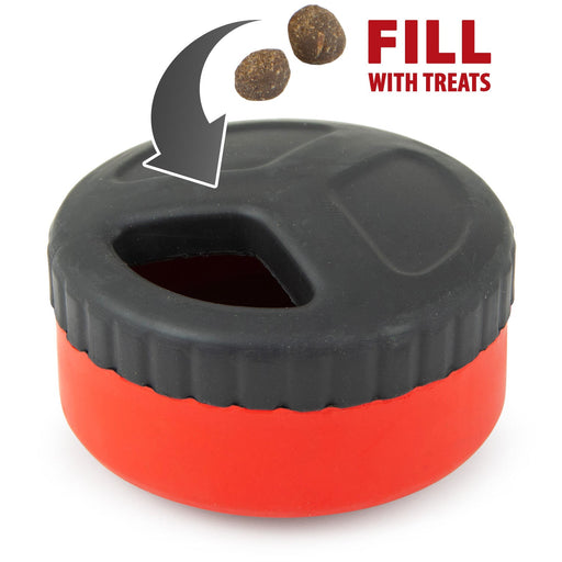 Jeffers Red Hockey Puck Natural Rubber Treat Dispensing Dental Dog Chew Toy - I7QM - Red - Small - 1 - 1
