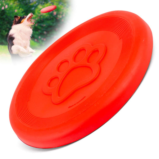 Jeffers Red Paw Frisbee Natural Rubber Dog Toy for Fetching & Chewing - I7RS - Red - Medium - 1 - 1