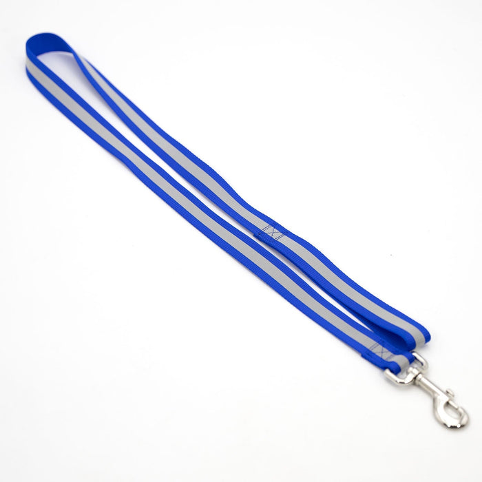 Jeffers Reflective Glow-in-the-Dark Safety Stripe Nylon Dog Leash, 1" W x 4' L - IDDF - Blue - 1" W x 4' L - 9