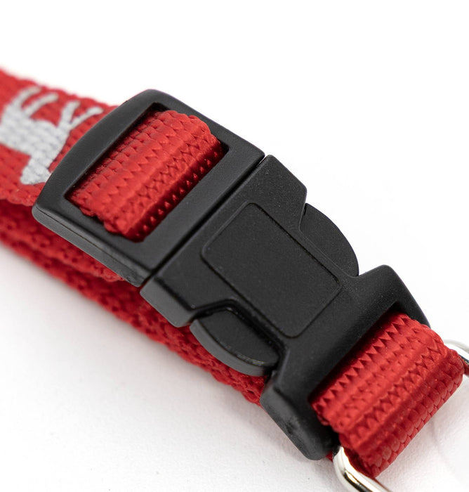 Jeffers Reflective Hound Series Adjustable Nylon Dog Collars - IDC2 - 5/8"W x 10-16"L - Red - 2