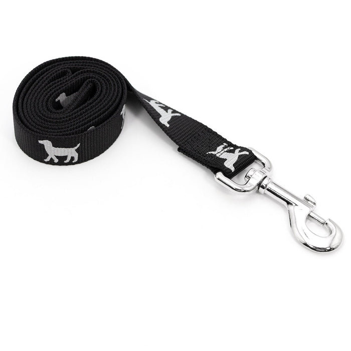 Jeffers Reflective Hound Series Nylon Dog Leash - IDCG - 1"W x 4'L - Black - 8
