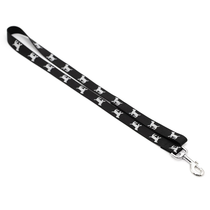 Jeffers Reflective Hound Series Nylon Dog Leash - IDCG - 1"W x 4'L - Black - 10
