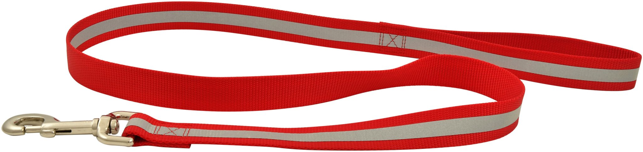 Jeffers Reflective Glow - in - the - Dark Safety Stripe Nylon Dog Leash, 1" W x 4' L - IDDD - Red - 3