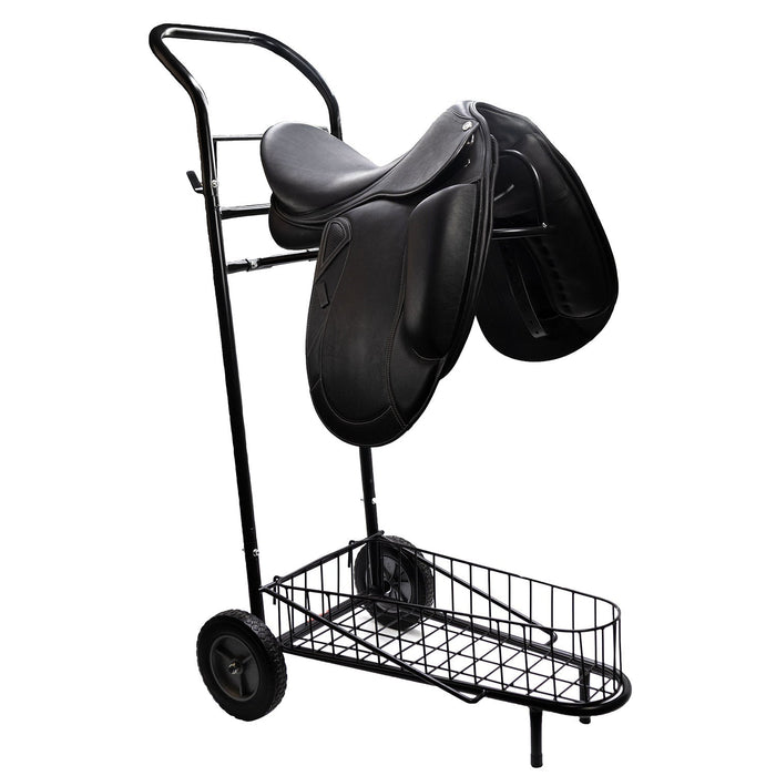 Jeffers Rolling Saddle & Tack Cart, 1 Tier Metal Horse Show Cart - IA9T - Black - Each - 4