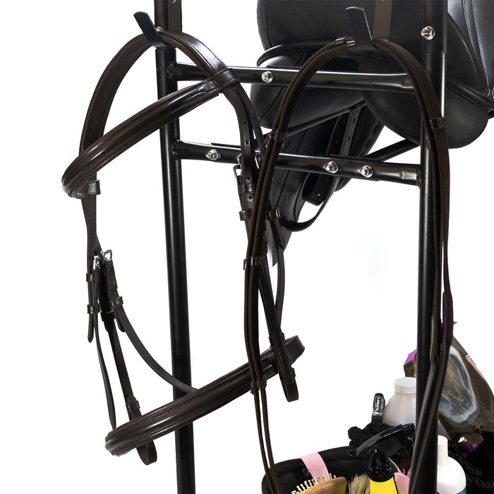 Jeffers Rolling Saddle & Tack Cart, 1 Tier Metal Horse Show Cart - IA9T - Black - Each - 6