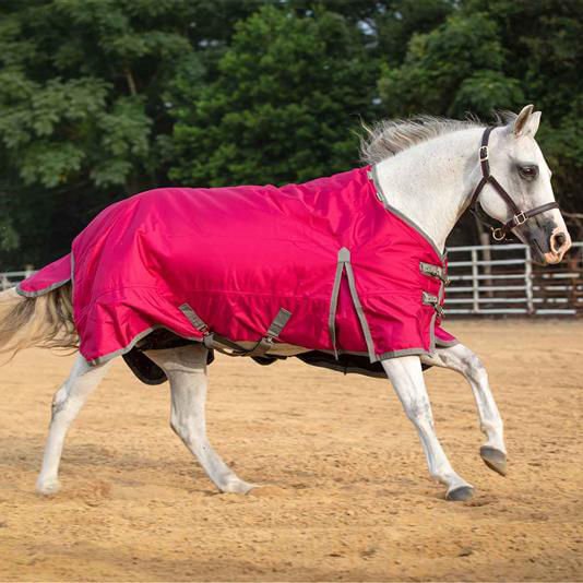 Jeffers Romper Stomper Horse Turnout Sheet, 1680 Denier, 0 Gram - JEF1L1 - Maroon/Dark Gray - 69 in - 8