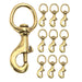 Jeffers Round Eye Bolt Snaps - IABU-10 - Solid Brass - 1" x 3 - 1/2" - 10 Pack - 12