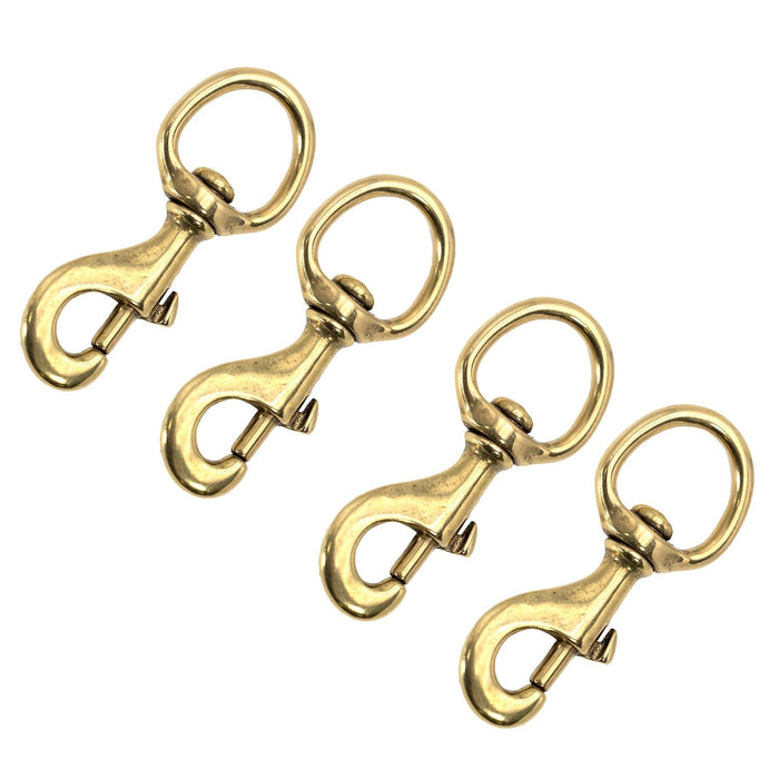 Jeffers Round Eye Bolt Snaps - IABU-4 - Solid Brass - 1" x 3 - 1/2" - 4 Pack - 10