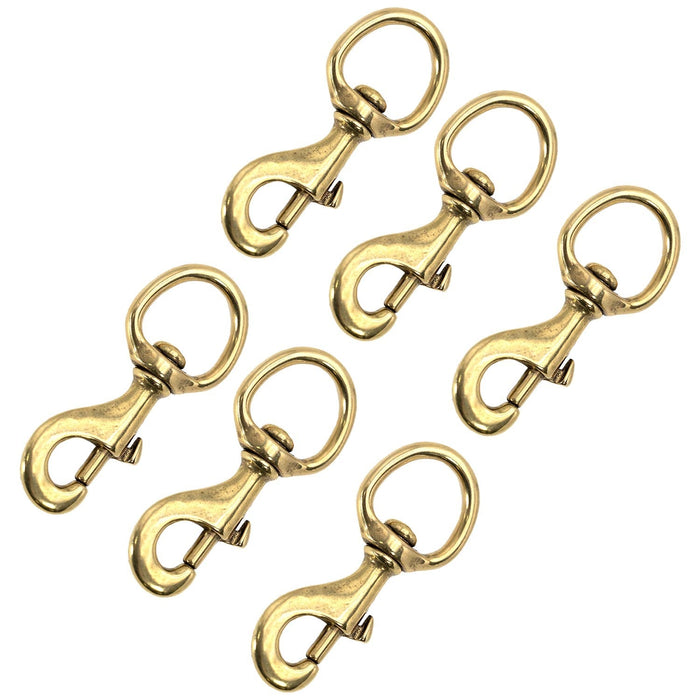 Jeffers Round Eye Bolt Snaps - IABU-6 - Solid Brass - 1" x 3 - 1/2" - 6 Pack - 11