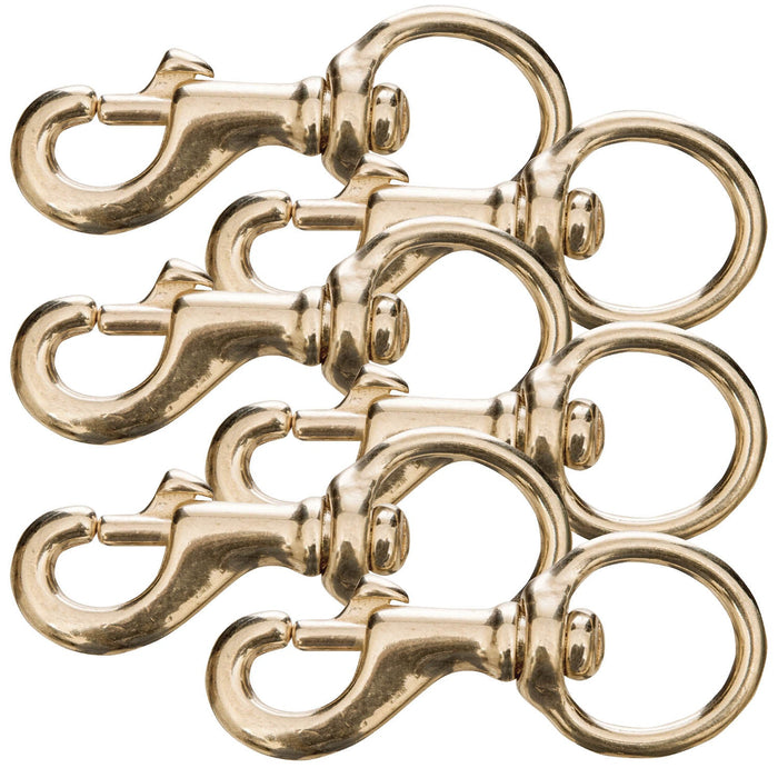 Jeffers Round Eye Bolt Snaps - IABU-6 - Solid Brass - 1" x 3 - 1/2" - 6 Pack - 10