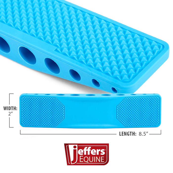 Jeffers Rubber Groomer – Shedding & Dirt Removal for Horses, Dogs & Cats - IAS6 - Blue - 8.5"L - Each - 3