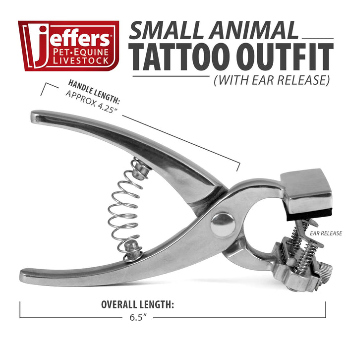 Jeffers Small Animal Tattoo Outfit with Roll - On Ink - JISE-KIT - With Ear Release - 8