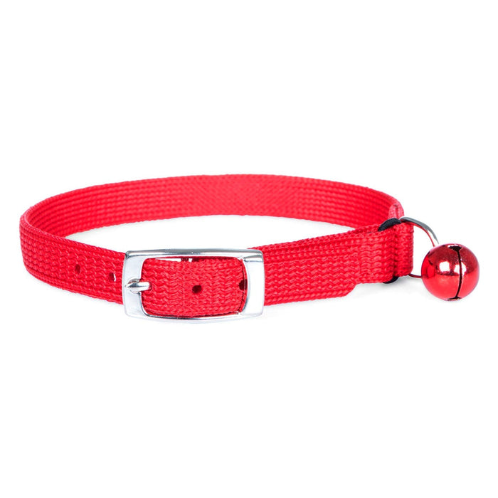 Jeffers Solid Adjustable Nylon Cat Collars - IDCR - 10"L - Red - 8