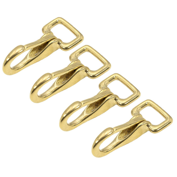 Jeffers Solid Brass Rein Spring Snap with Flat Fixed Eye - IAZ3-4 - 4 Pack - 4