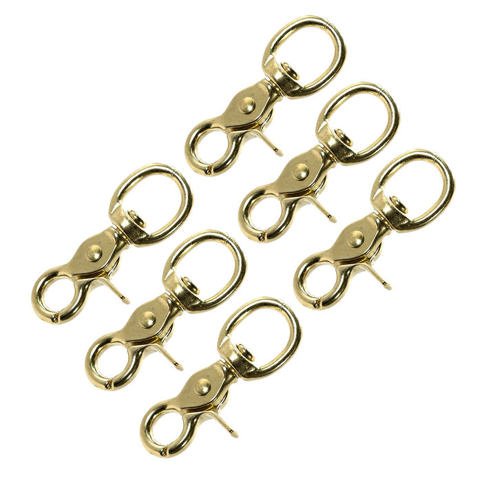 Jeffers Solid Brass Trigger Snap with Round Swivel Eye, 5/8" x 2 - 3/4" - IAAY-6 - 5/8" x 2 - 3/4" - 6 Pack - 5