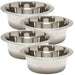 Jeffers Standard - Weight Stainless Steel Food & Water Pet Bowls - G3F1-4 - 1 Pint - 4 Pack - 17
