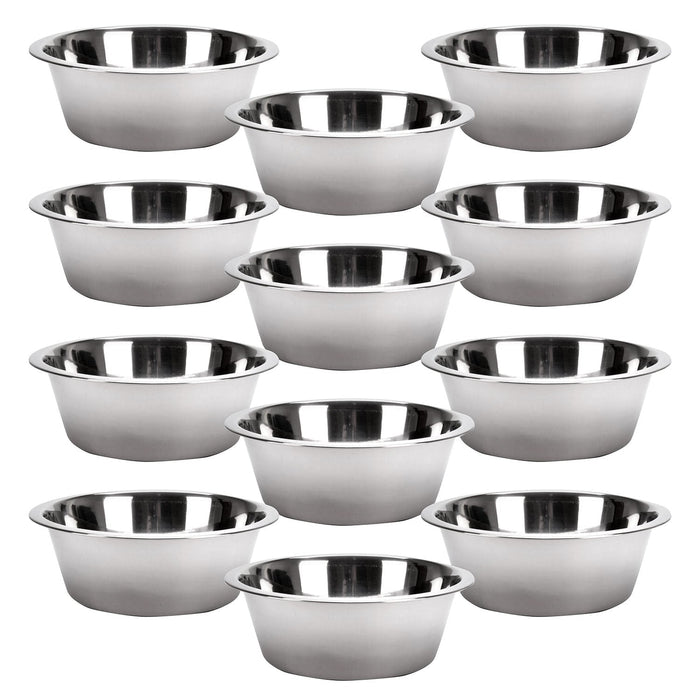 Jeffers Standard - Weight Stainless Steel Food & Water Pet Bowls - G3F2-12 - 2 Quart - 12 Pack - 22