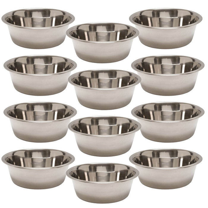 Jeffers Standard - Weight Stainless Steel Food & Water Pet Bowls - G3F3-12 - 3 Quart - 12 Pack - 25