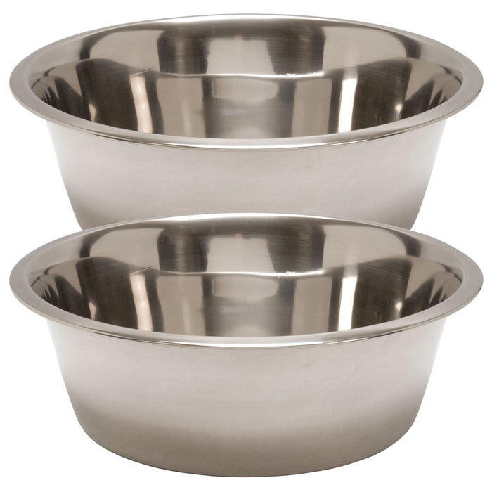 Jeffers Standard - Weight Stainless Steel Food & Water Pet Bowls - G3F3-2 - 3 Quart - 2 Pack - 27