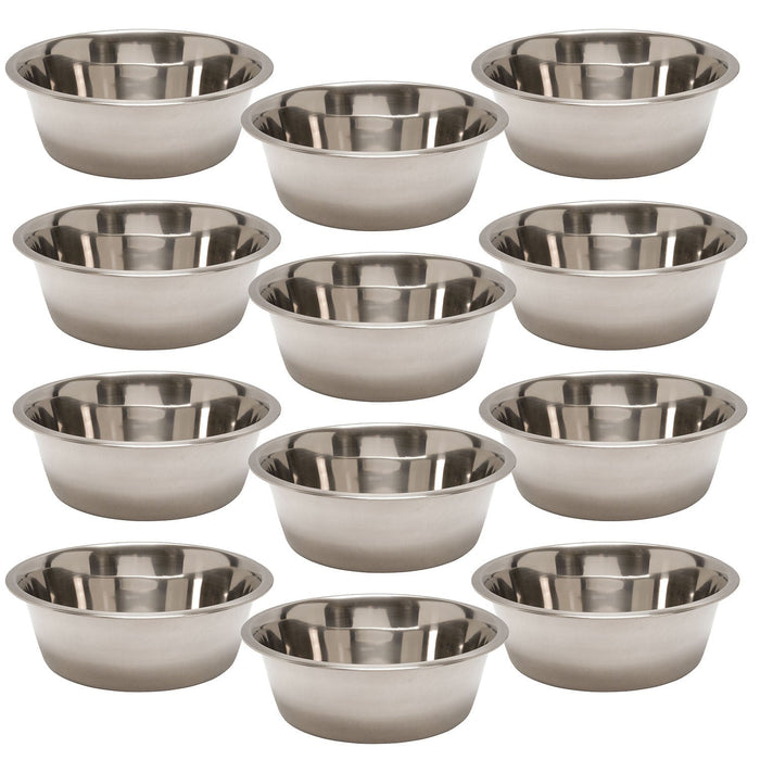Jeffers Standard - Weight Stainless Steel Food & Water Pet Bowls - G3F4-12 - 5 Quart - 12 Pack - 18