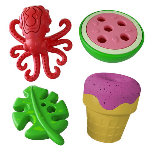 Jeffers Summer Natural Rubber Dog Chew Toys, 4 pc, Medium - I7QU-KIT - Medium - 4 pc - 1
