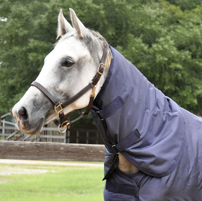 Jeffers 1680 Denier Waterproof Neck Rug for Horses, 240 Gram Fill - GAGPD - Navy/Silver - Small - 1