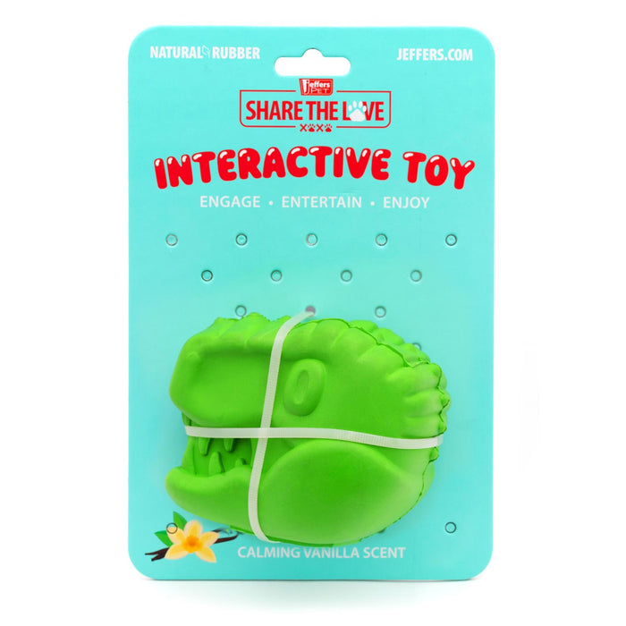 Jeffers T - Rex Natural Rubber Treat Dispensing Dental Dog Chew Toy for Medium Chewers with Vanilla Scent - I7Q5 - Small - Green - 1 - 13