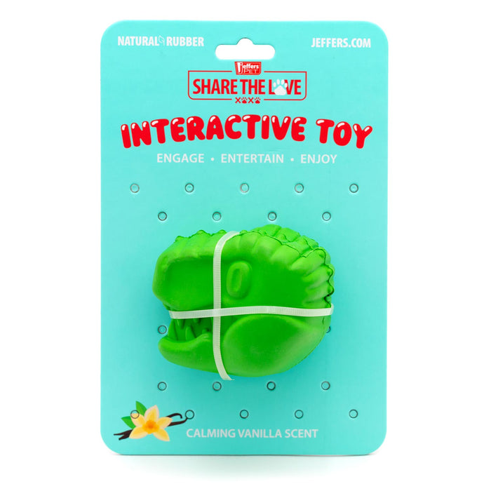 Jeffers T - Rex Natural Rubber Treat Dispensing Dental Dog Chew Toy for Medium Chewers with Vanilla Scent - I7Q5 - Small - Green - 1 - 11